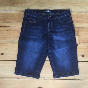 Dark worn jean shorts